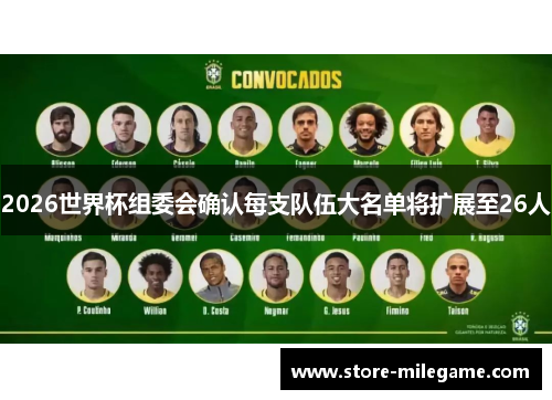 2026世界杯组委会确认每支队伍大名单将扩展至26人